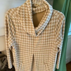Tyler Boe Cream and Tan Houndstooth Dress
